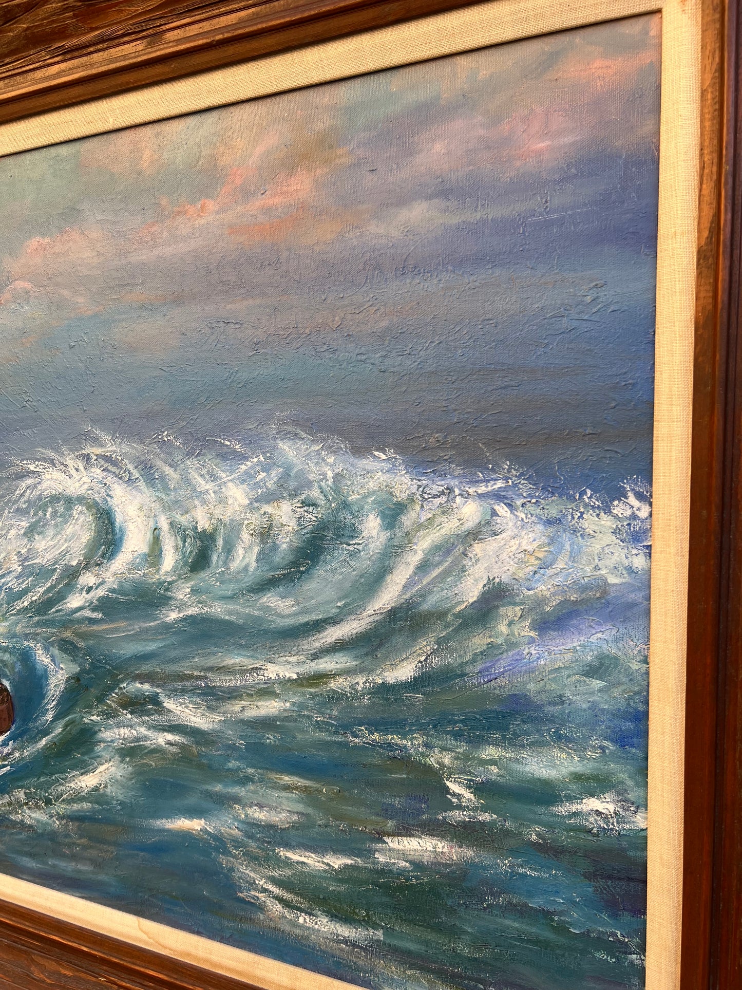 Vintage Seascape Oil Painting on Canvas