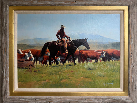 Tim Schmidt Original Herd Oil Painting