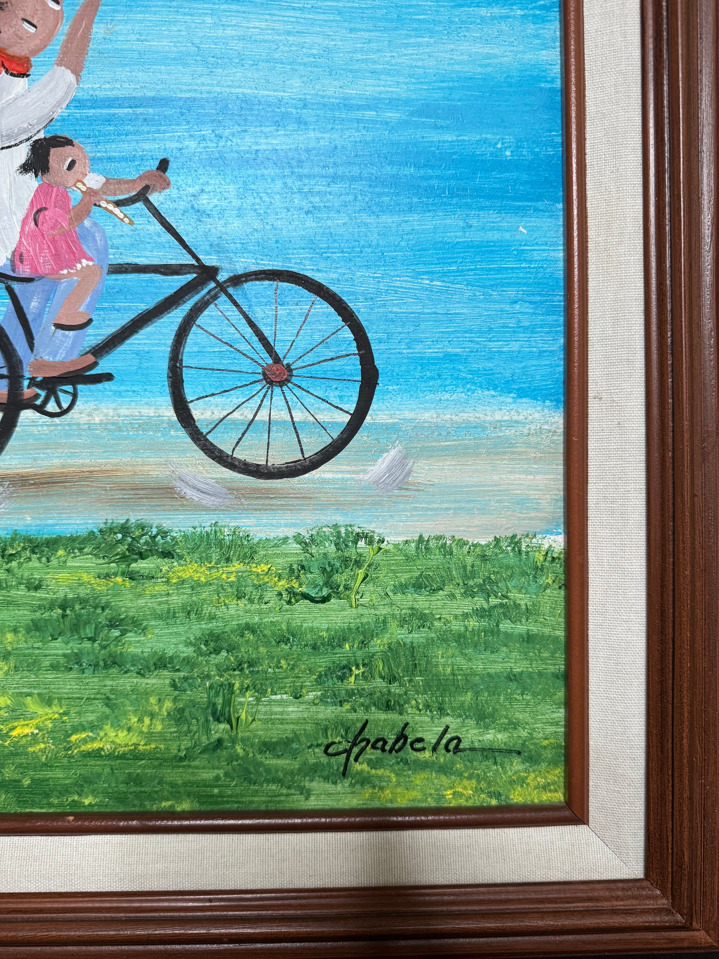 Original Oil on Board “ La Bicicleta” Elizabeth Chubela Haas 1904-2002